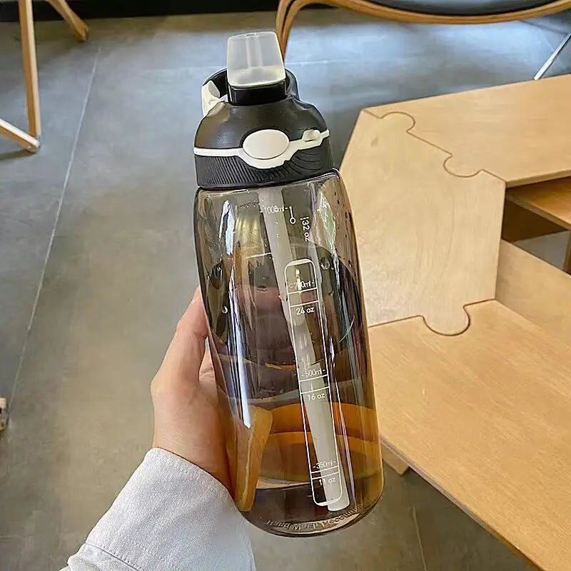 1L Sports Water Bottle with Straw