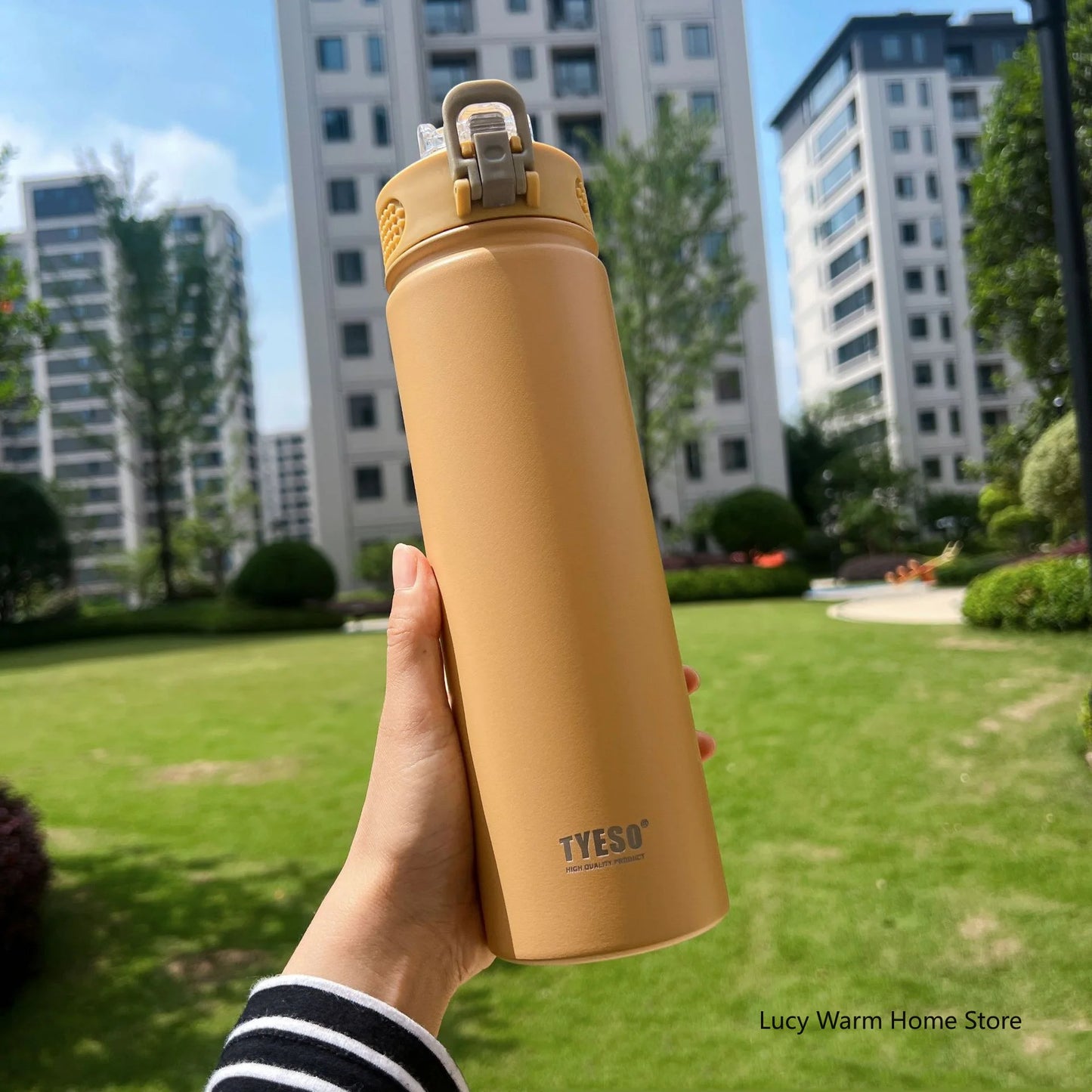 Stainless Steel Thermal Bottle with Straw