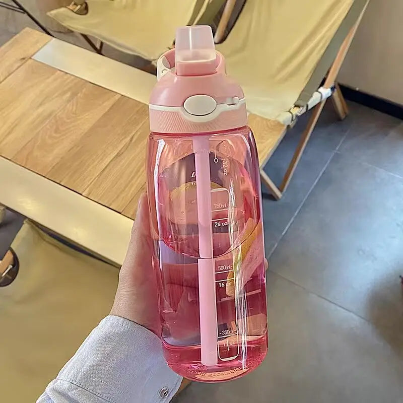 1L Sports Water Bottle with Straw