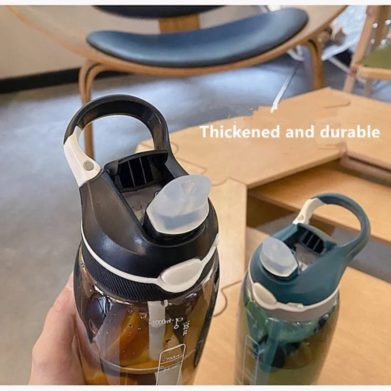 1L Sports Water Bottle with Straw