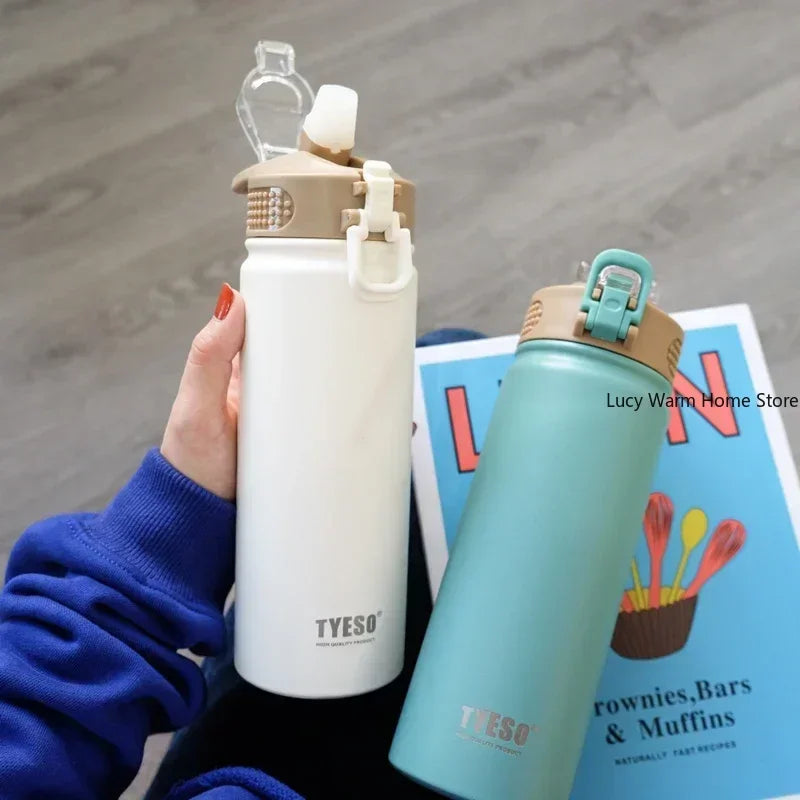 Stainless Steel Thermal Bottle with Straw