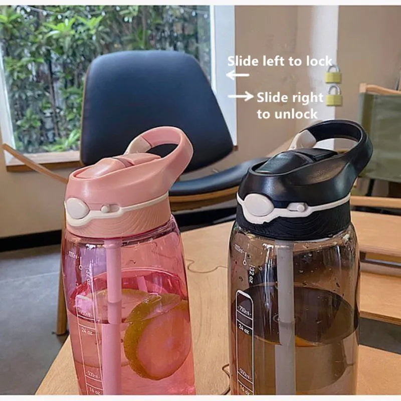 1L Sports Water Bottle with Straw