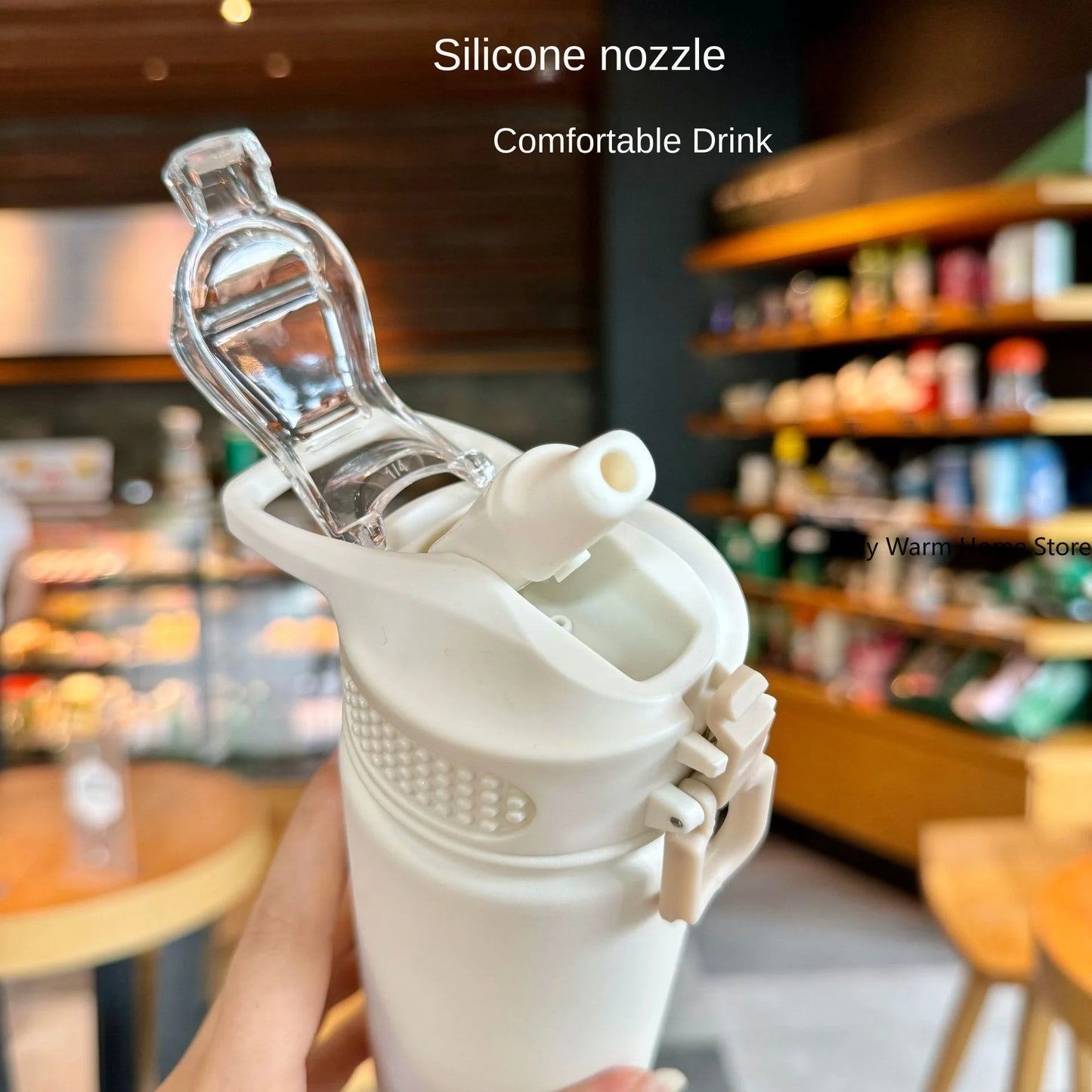 Stainless Steel Thermal Bottle with Straw