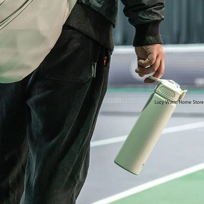 Stainless Steel Thermal Bottle with Straw