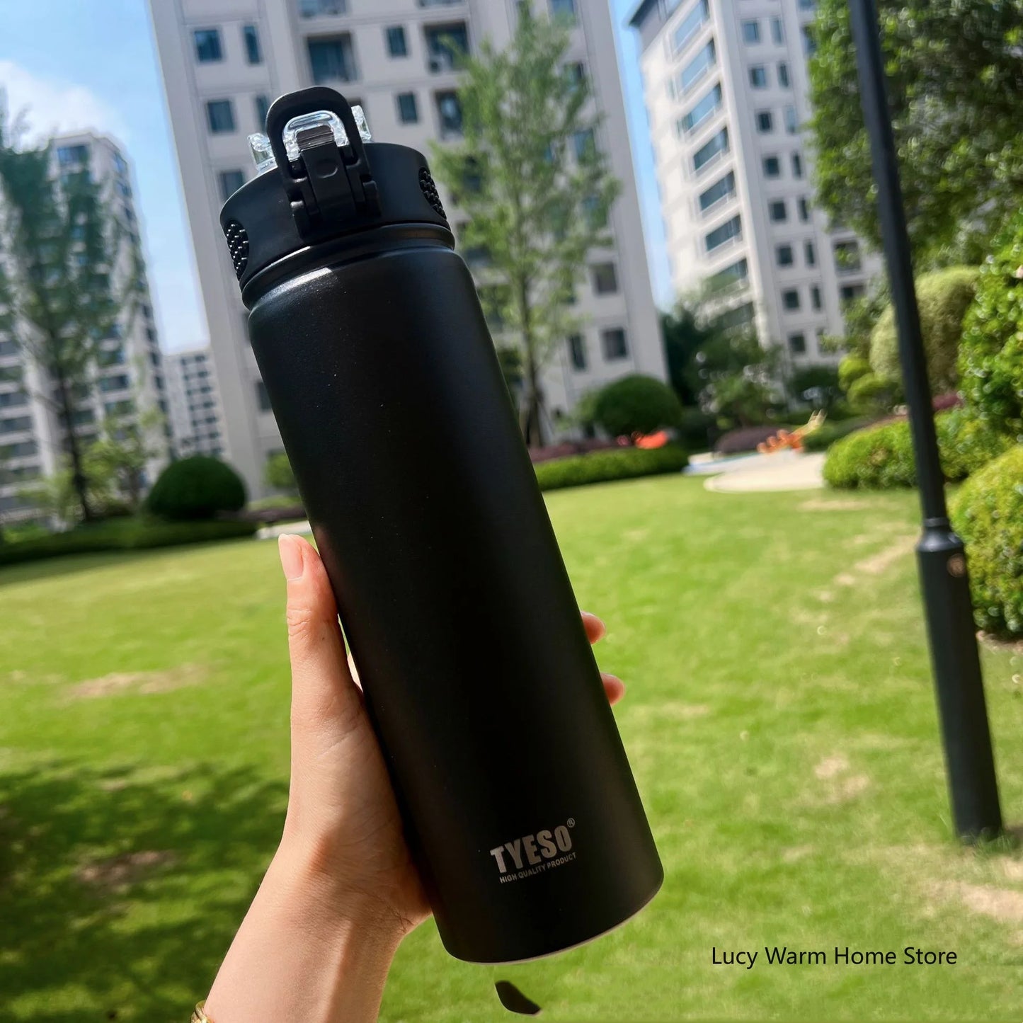 Stainless Steel Thermal Bottle with Straw