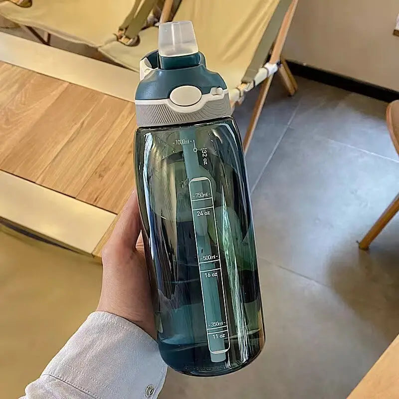 1L Sports Water Bottle with Straw