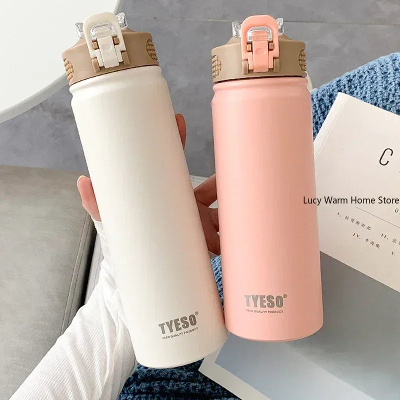 Stainless Steel Thermal Bottle with Straw