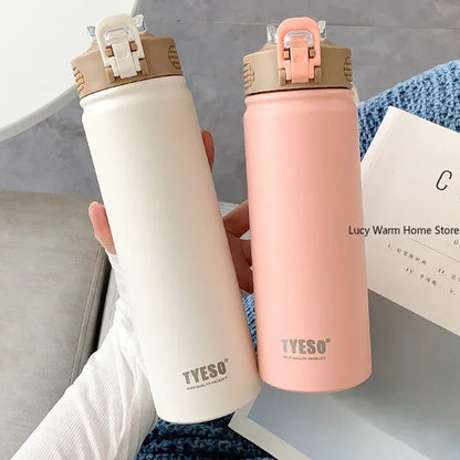 Stainless Steel Thermal Bottle with Straw