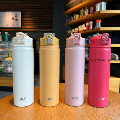 Stainless Steel Thermal Bottle with Straw