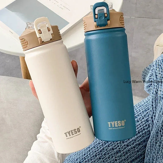 Stainless Steel Thermal Bottle with Straw