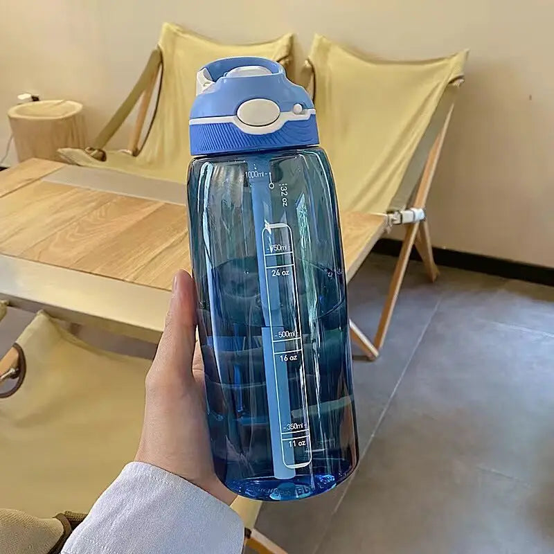 1L Sports Water Bottle with Straw
