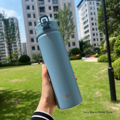 Stainless Steel Thermal Bottle with Straw